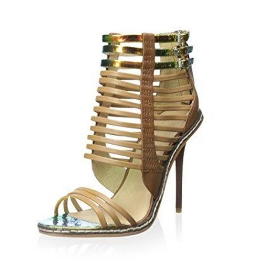 L.A.M.B By Gwen Stefani Women’s Brook Strappy Peep Toe Sandal Heels ( 7.5‎ )